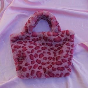 Fuzzy Pink Cheetah Purse